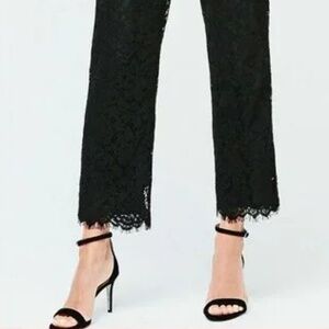 J. Crew Pull On Pant in Floral Lace Black